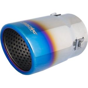 Simoni Racing Uitlaatsierstuk Rond/Schuin RVS/Titanium - Ø76xL128mm - Montage 43->67mm