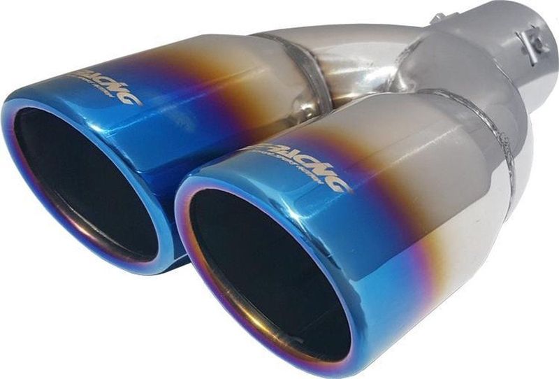 Simoni Racing - Uitlaat Sierstuk - Dubbel Rond - RVS/Titanium - 76x230mm
