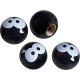 Simoni Racing - Ventieldoppen - Zwart/Wit - Kunststof - 4-Stuks
