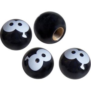 Simoni Racing - Ventieldoppen - Zwart/Wit - Kunststof - 4-Stuks