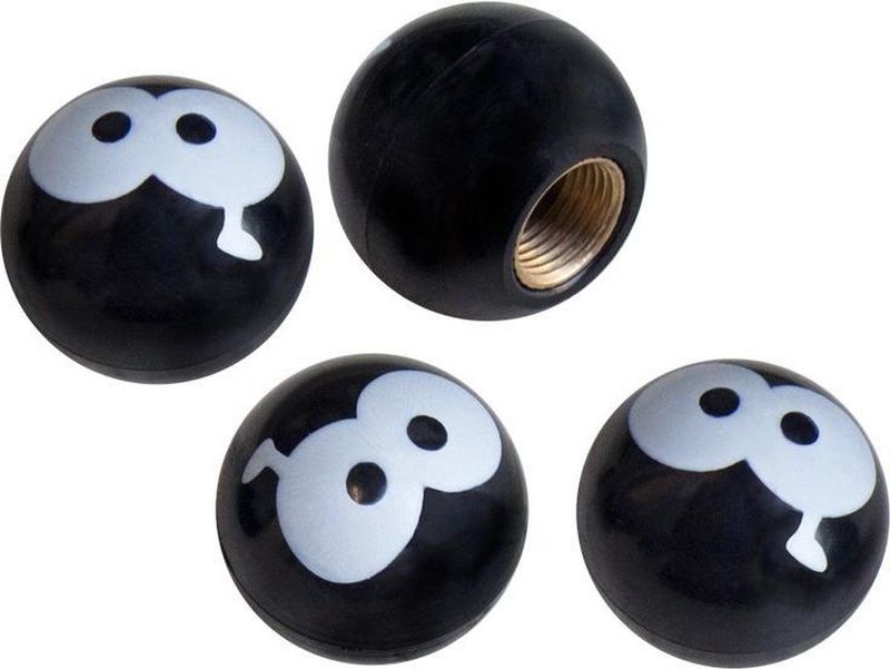 Simoni Racing - Ventieldoppen - Zwart/Wit - Kunststof - 4-Stuks