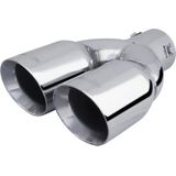 Simoni Racing - Uitlaat Sierstuk Dubbel Rond - RVS - 2x76xL240mm