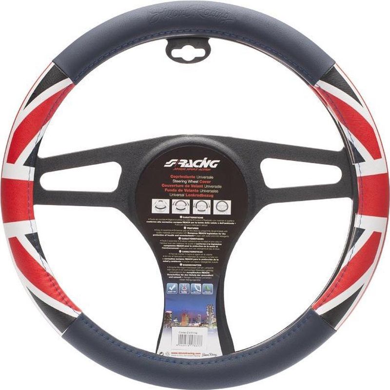 Simoni Racing - Stuurwielhoes - Blauw/Rood/Wit - Kunstleer