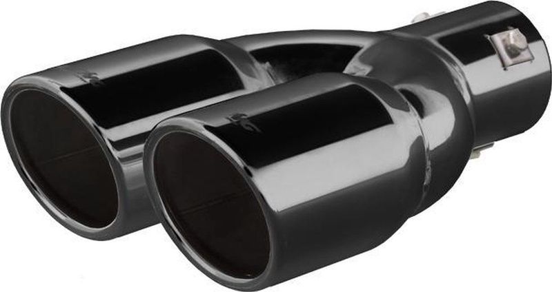 Simoni Racing - Uitlaat Sierstuk - Dubbel Rond - Zwart - RVS
