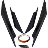 Simoni Racing - Universele Voorbumper - Canards - Zwart - 4 Stuks - Zelfklevend