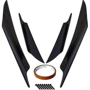 Simoni Racing - Universele Voorbumper - Canards - Zwart - 4 Stuks - Zelfklevend