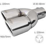 Simoni Racing - Uitlaat Sierstuk - Dubbel Rond - Inox - 70x220mm