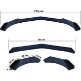 Simoni Racing - Universele Voorspoiler - 3-Delig - ABS - Zwart