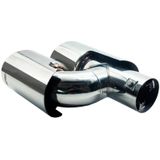 Simoni Racing - Dubbel Rond Uitlaat Sierstuk - Inox - Ø90xL220mm - Klembevestiging