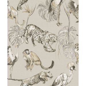 Behang jungle dieren - Behang - Muurdecoratie - Wanddecoratie - Vliesbehang - Zero - 0,53 x 10,05 M.