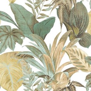 Noordwand - Topchic Big Leaves - Vliesbehang - Groen - Beige