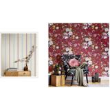 Noordwand Behang Blooming Garden 6 Big Flowers rood en blauw