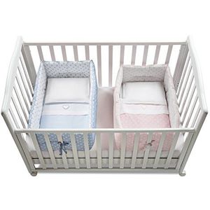 Italbaby Gemmy Dotted Cot Reducer, lichtblauw/roze, meerdere kleuren, één maat