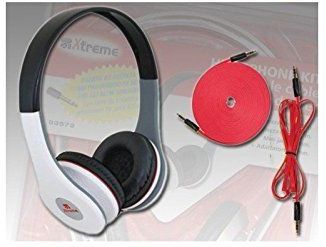 Xtreme 33573 Madrid stereo hoofdtelefoon, 3,5 mm jackstekker, 6 mm jackstekker, 40 mm diameter, zwart