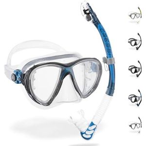 Cressi Big Eyes Evo Alpha Ultra Dry snorkelset snorkelset met snorkel- en duikmasker waterdicht duikmasker anti-condens anti-lek gehard glas premium droog snorkel voor volwassenen