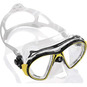 Cressi Air Duikmasker, uniseks, volwassenen, transparant kristal/zwart/geel