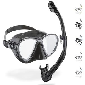 Cressi Big Eyes Evolution & Alpha Ultra Dry-Snorkelset met snorkel en duikbril, waterdicht duikmasker, anti-condens, anti-lek van gehard glas, premium Dry-snorkel voor volwassenen