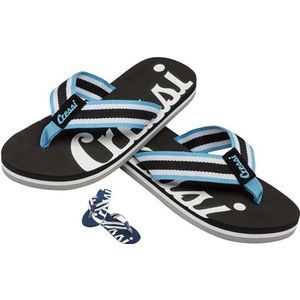 Cressi Beach Portofino Flip Flops uniseks volwassenen, zwart/lichtblauw, maat 39-40