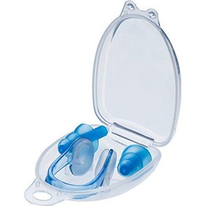 Cressi Ear Plugs & Nose Clip Set Oorknoppen/Zwemneusclip, uniseks, volwassenen, blauw, effen