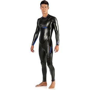 Cressi Triton Man All in One Swim Wetsuit Premium Neopreen Ultraskin 1,5 mm voor zwemmen mannen, zwart/blauw, S