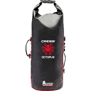 Cressi Octopus Dry Rugzak voor volwassenen, waterdicht, 30 liter, zwart/rood