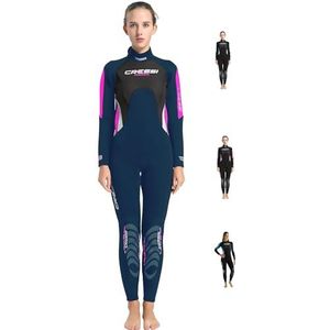 Cressi Morea Jumpsuit voor dames, Full 3 mm, roze/blauw/zilver, 3XL