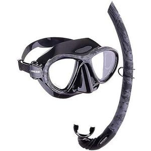 Cressi Metis + Corsica Combo, Masker & Snorkel, Unisex, Volwassenen, Zwart Hunter, Uniek