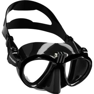 Cressi Metis Mask Black Duikmasker met laag volume voor actiecamera, uniseks, volwassenen, zwart/zwart, eenheidsmaat