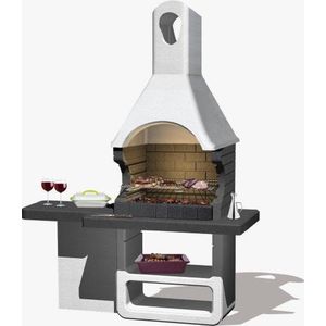 Sarom Fuoco - Betonnen barbecue - ULISSE- Houtskool -170 x 64 x 232 cm