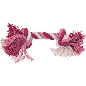 Croci Touw met 2 knopen voor honden, roze, S/15 cm