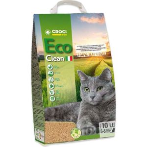 Croci Eco Clean Litter 10 L - Klonterig kattenbakvulling, biologisch afbreekbaar, spoelt door het toilet, 100% plantaardig, langdurig geurwerend zand