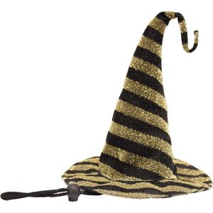 Croci heksenhoed tricky zwart / goud glitter 25 cm - kleine hond- kat