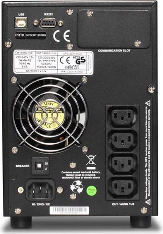 Riello - Sentinel Pro - UPS - 1500VA - EU-stekker - ON LINE Technologie