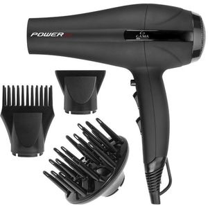 GA.MA A21.POWERION - Föhn - Zwart - 2200 Watt - Inclusief Stylingopzetstukken