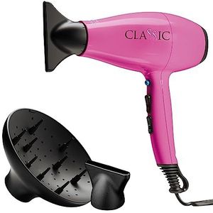 GA.MA Italy Professional, Klassieke Haardroger, Professionele Haardroger met 2200 W Italiaanse AC Motor, Keramische Coating voor glanzend, pluisvrij haar, Fuchsia kleur