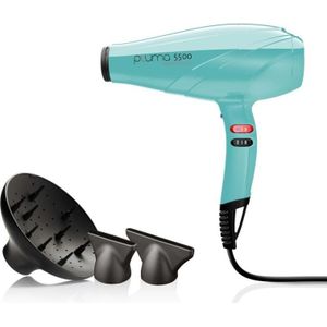 GA.MA Italy Professional, Pluma 5500 Endurance Ion haardroger, professionele haardroger met 2400 W Italiaanse AC motor, Ion Plus technologie voor glanzend, pluisvrij haar, turquoise kleur