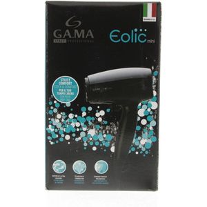 Gama Italy Professional Phon Eolic Mini reis-haardroger, inklapbaar handvat, zwart
