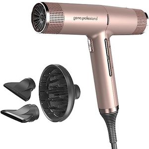 GA.MA Italy Professional, iQ Perfect Hair Dryer, sèche-cheveux ultraléger avec moteur intelligent sans balais, technologie Oxy-Active pour des cheveux brillants, puissance 1600 W, Gold Rose