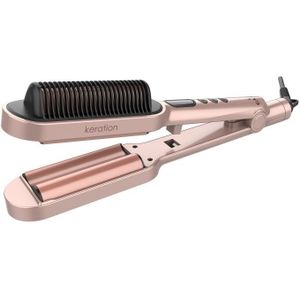 GA.MA - Keratine Waver & Brush Styler - Haarstylingsapparaat - Zwart - Keratine Coating