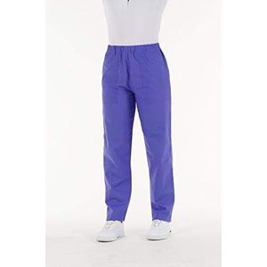 Gima - ziekenhuisbroek van 100% katoen van uitstekende kwaliteit, uniseks, elastische tailleband, 3 zakken, voor artsen, tandartsen, dierenartsen, verpleegsters, blauw (indigo), XS