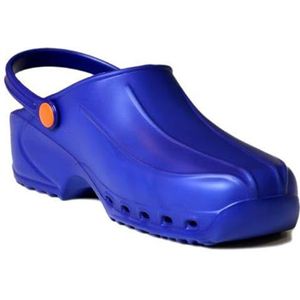 Gima - Ultralichte professionele klompen met veters, uniseks, anatomisch, antislip, schokbestendig, antistatisch, bovendeel zonder gaten, geperforeerde zool, kleur blauw, EU 40, 1 paar