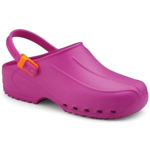 GIMA ziekenhuisschoenen – clogs medische sanitaire klompen – ultralicht met riem, ademend, anatomisch, schokbestendig, antislip, antistatisch, voor baas, tuin, verpleegster, fuchsia, 40 EU