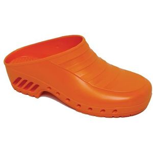 Gima - Professionele klompen, anatomisch, Unisex, Antislip, Antistatisch, Antishock, Bovenkant zonder poriën, Zijgaten, Oranje kleur, EU Maat 37, 1 paar