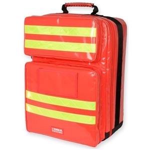 GIMA Ref. 27169 rugzak ""Silos 2"", PVC gecoat polyester, 38 x 24 x 50 cm, rood, EHBO-koffer, draagbaar, met binnen- en buitenvakken