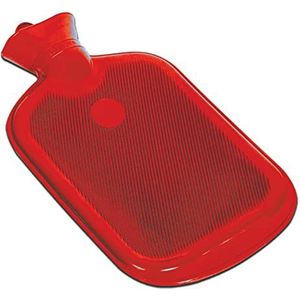 Gima - Warmwaterkruik 100% rubber, met 2 lamellen, om pijn en spierkrampen te verlichten, om op te warmen in geval van kou of vochtigheid, Rood, 28601