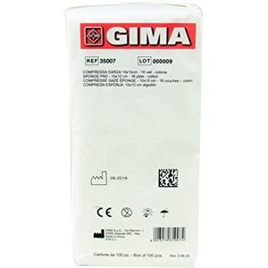 Gima 35007 kompressen, katoen, 16 lagen, 10 x 10 cm, 1000 stuks