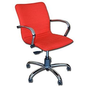 GIMA 45124 Elite stoel met lage rugleuning, Stof/Weefsel, 83/93 cm hoogte, 51 cm breedte, 45 cm lengte, rood