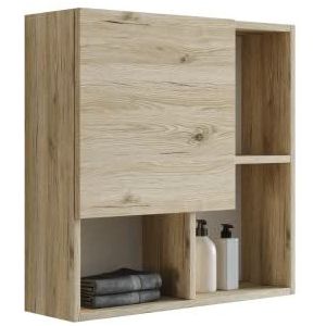 Mama Store Hangkast met symmetrische deur, natuurlijk eiken, L 71 x D 22 x H 71 cm