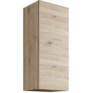 Mama Store Afzonderlijke hangkast van hout, omkeerbaar, met push-and-pull-openingssysteem, houtmateriaal, natuurlijk eiken, cm