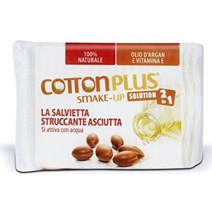 Cotton Plus SMAKE-UP ARGAN MAXI 40 Stück | Natürliche Abschminktücher! Patentierte Trockentücher, ohne Konservierungsstoffe, 100% natürlich!
